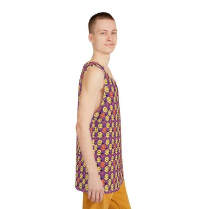Men's tank top in the Purple Melting Smiley colorway