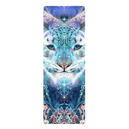 The Solitude yoga mat rolled up, showing the rubber bottom edge.