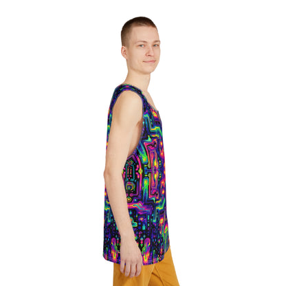 The Space Invaders men's tank top design from above.