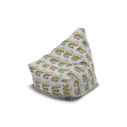 Back view of the Cassette Pattern bean bag chair cover.