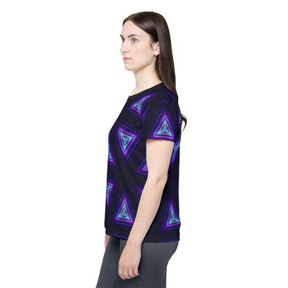 Flat lay of the Dark Prism sport tee showing the overall design.