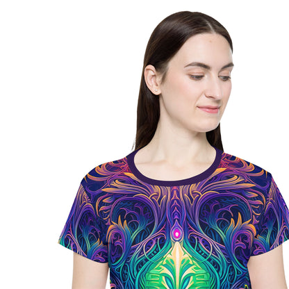 Flat lay photo of the Belladonna women's sport tee