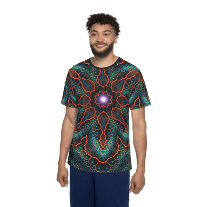 Overhead view of the Multiverse sport tee laid flat.