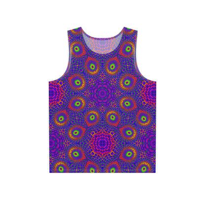 Honeycore Matrix men's tank top shown from the front, full print view.
