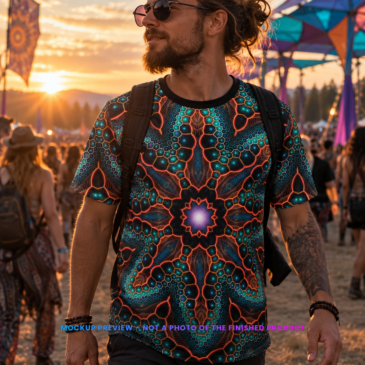 Multiverse unisex premium tee: mockup preview, not a photo of the finished product