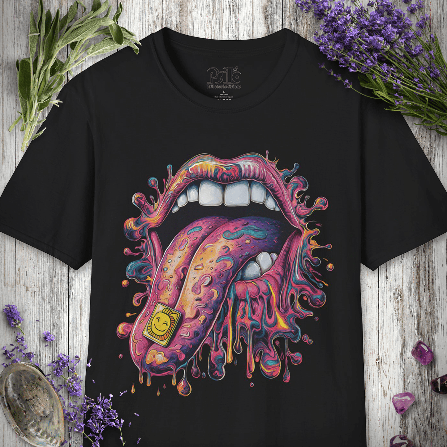 Retro Melting Acid Tongue T-Shirt