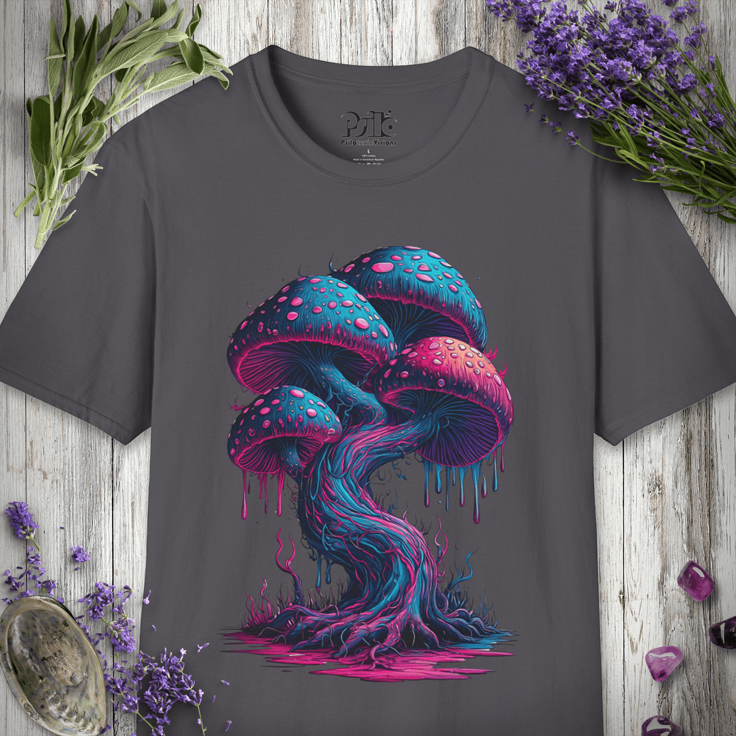 Neon Psychedelic Mushrooms T-SHIRT