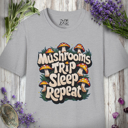 Mushrooms Trip Repeat T-SHIRT