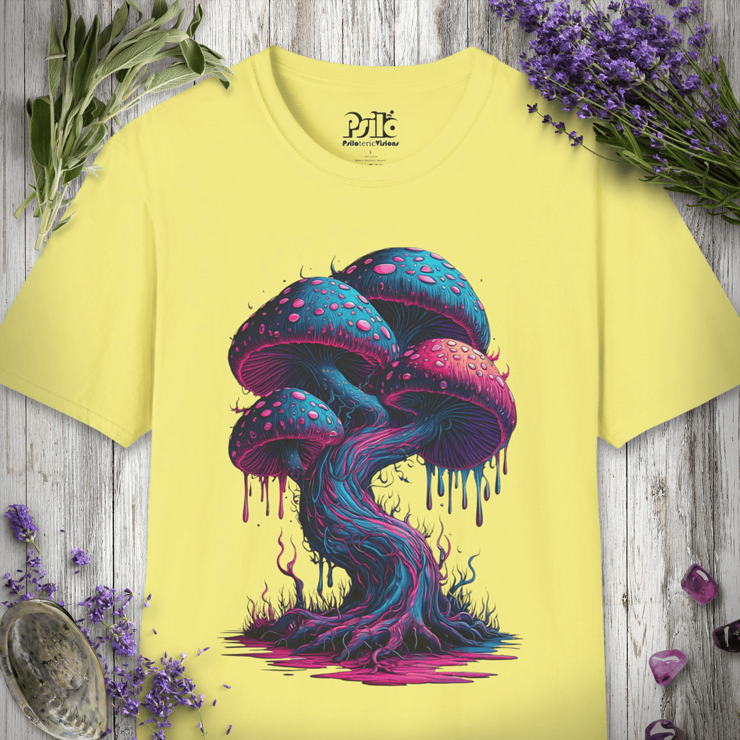 Neon Psychedelic Mushrooms T-SHIRT