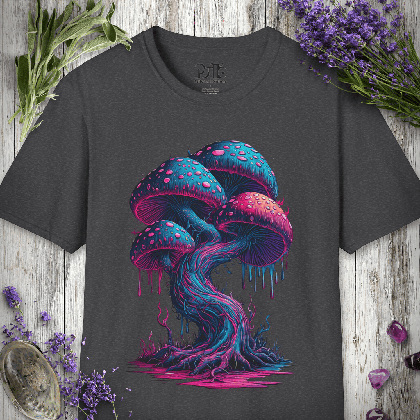 Neon Psychedelic Mushrooms T-SHIRT