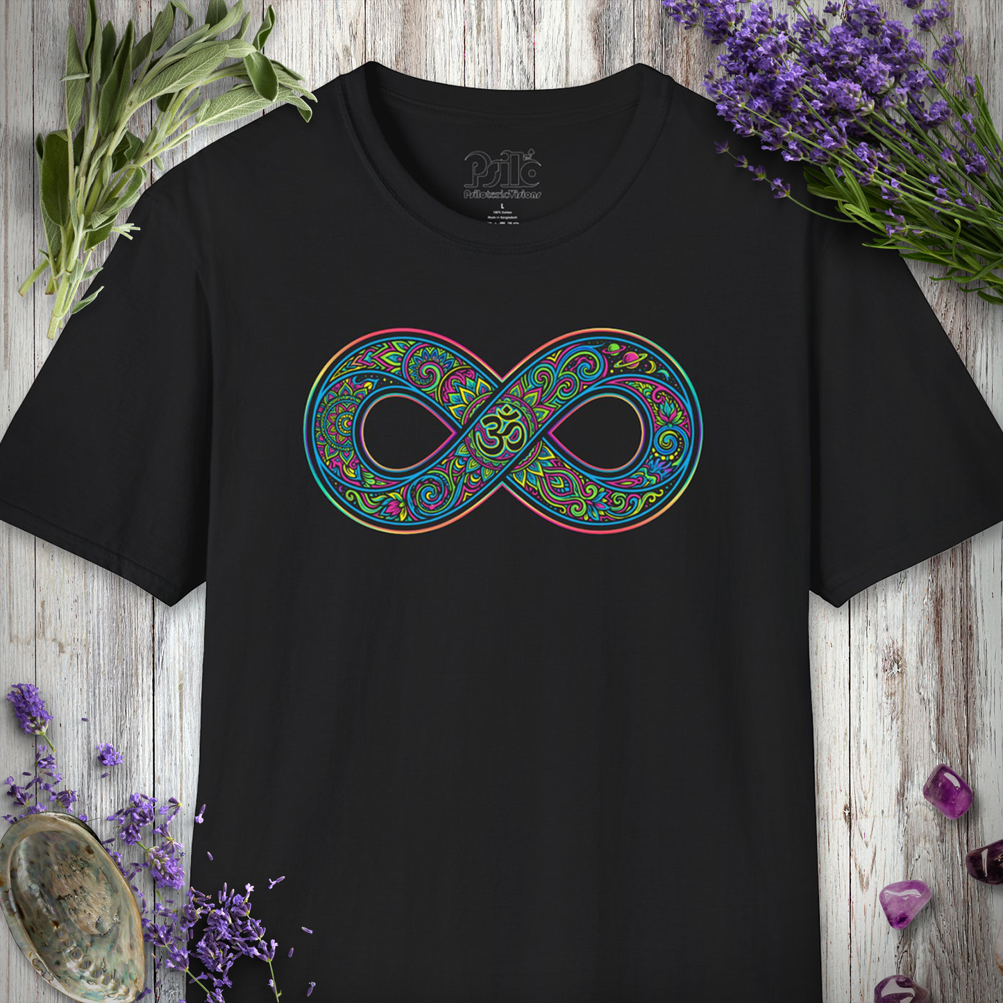 "Infinite Om Space Mandala" T-SHIRT