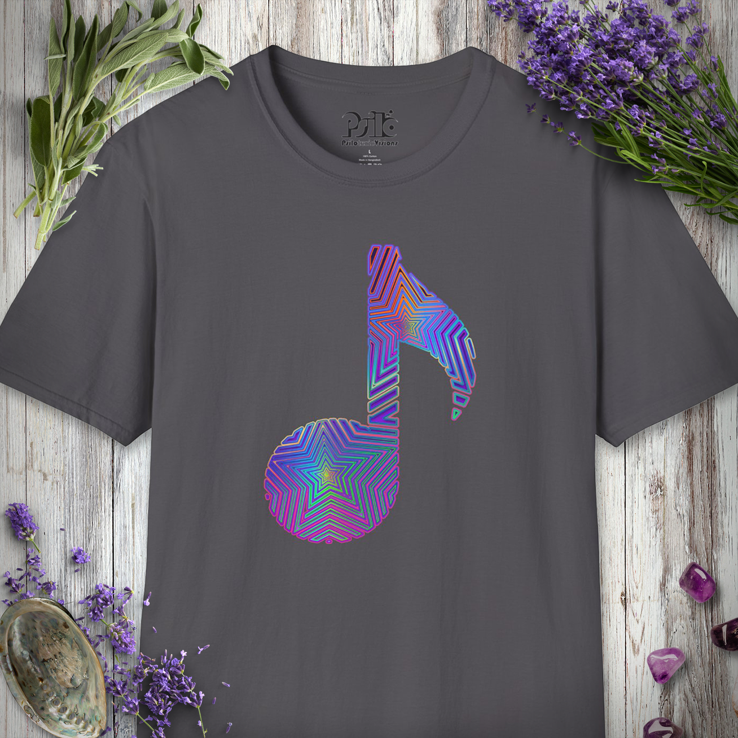 "Music Note Optical Star" T-SHIRT