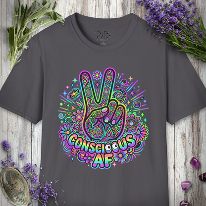 "Conscious AF Googly Peace" T-SHIRT