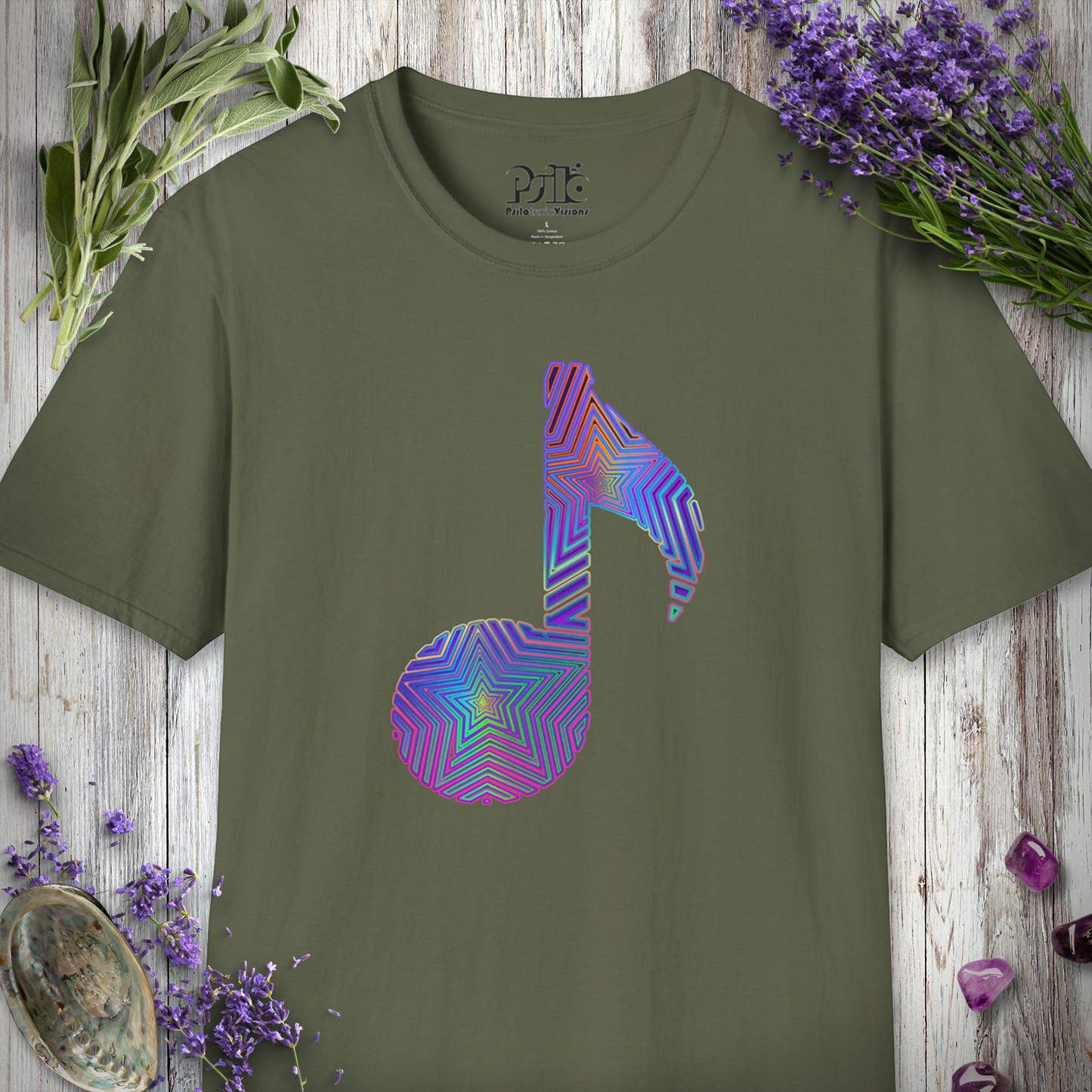 "Music Note Optical Star" T-SHIRT