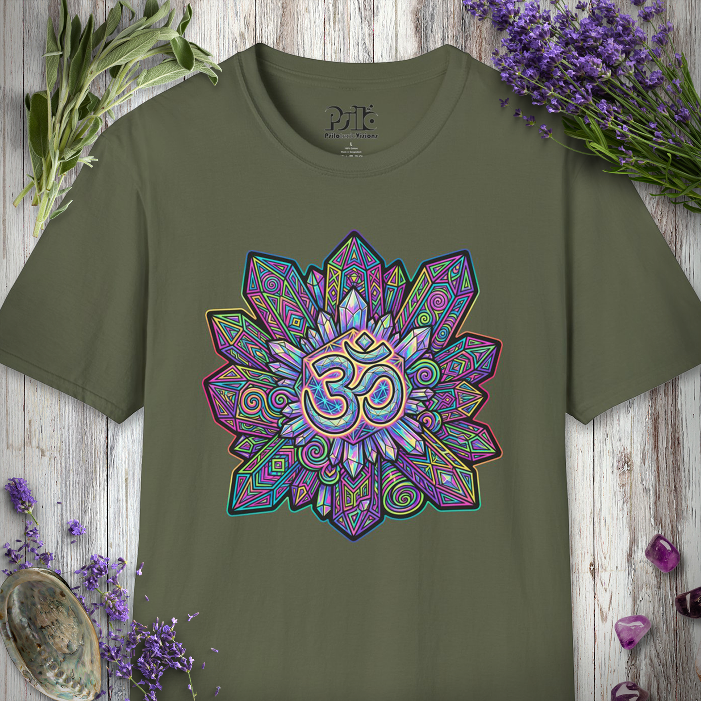 "Om Crystal Cluster" T-SHIRT