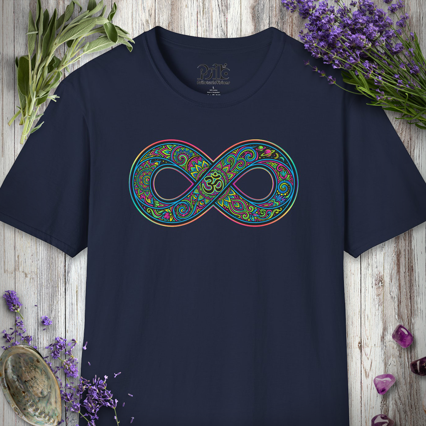 "Infinite Om Space Mandala" T-SHIRT