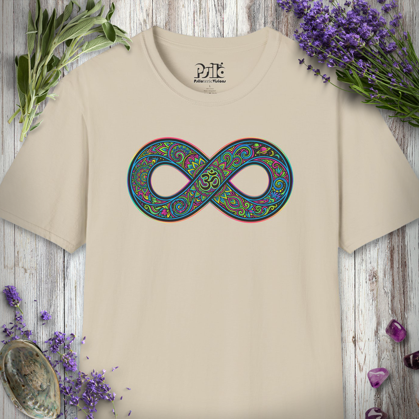 "Infinite Om Space Mandala" T-SHIRT