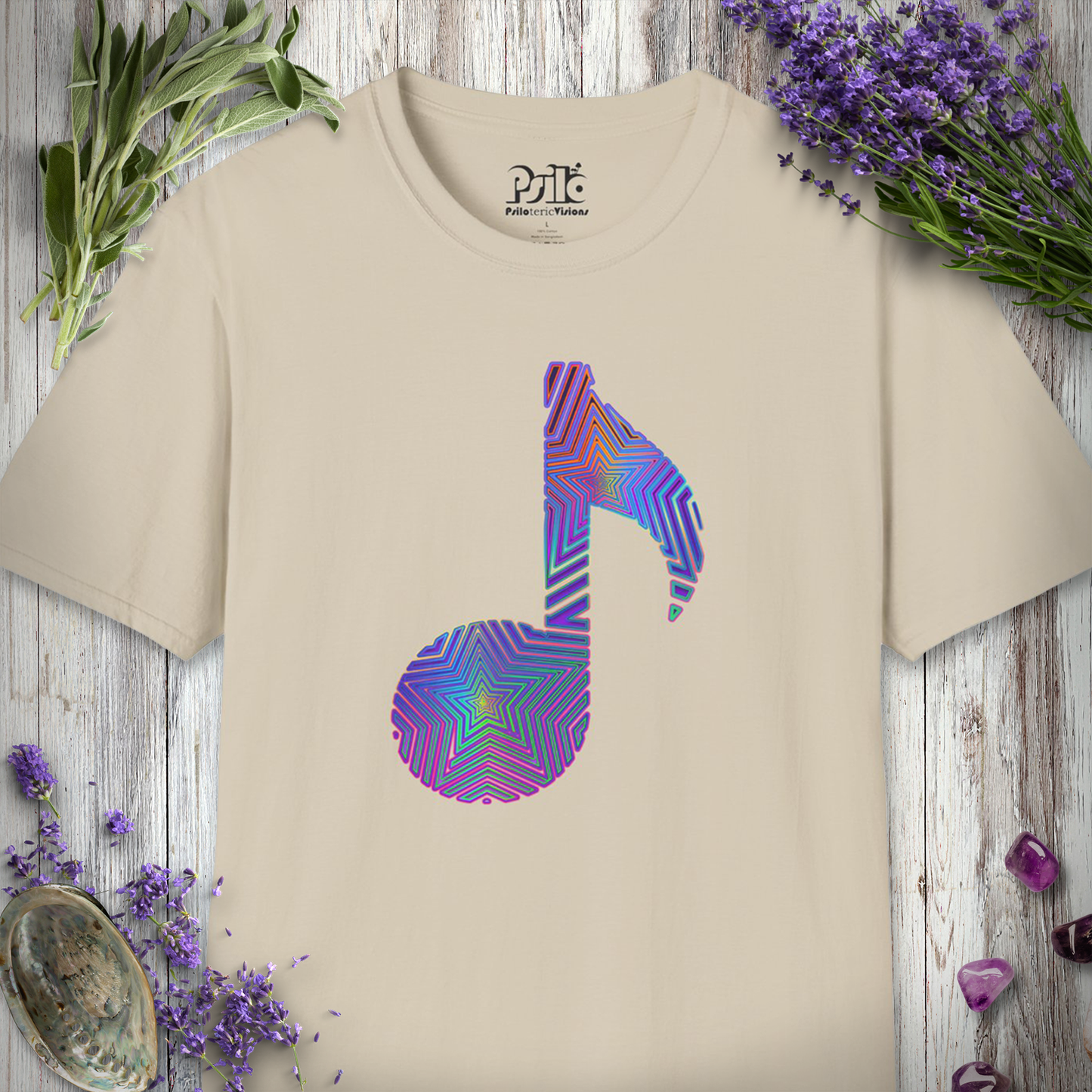 "Music Note Optical Star" T-SHIRT