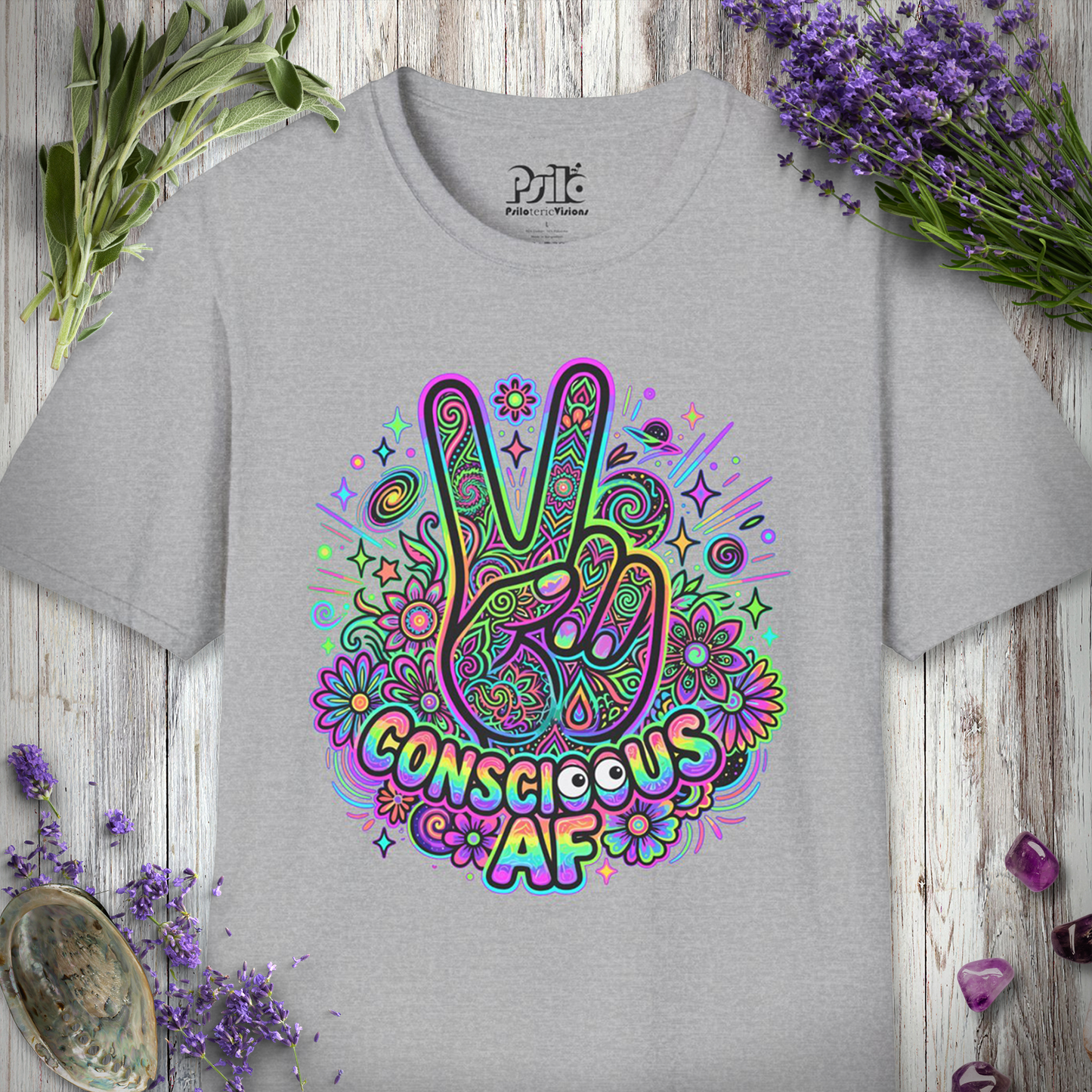 "Conscious AF Googly Peace" T-SHIRT