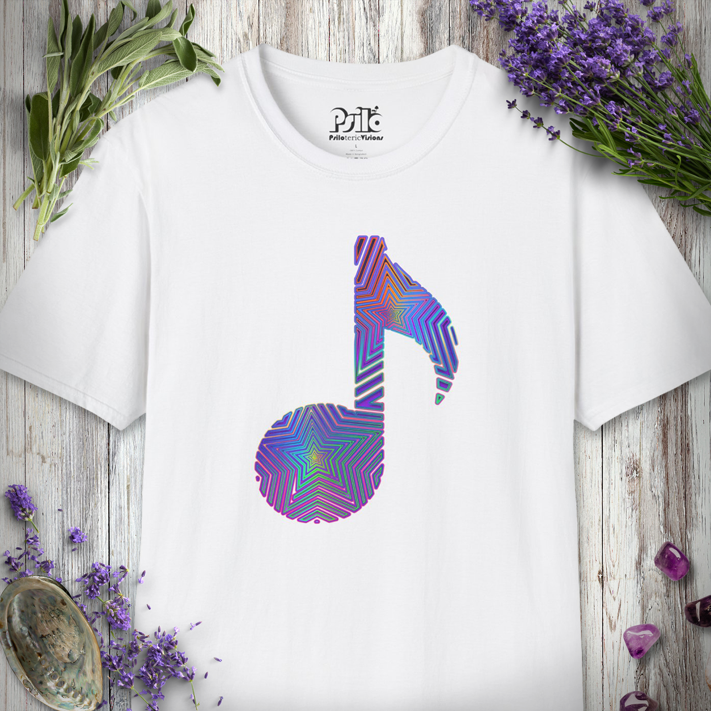 "Music Note Optical Star" T-SHIRT