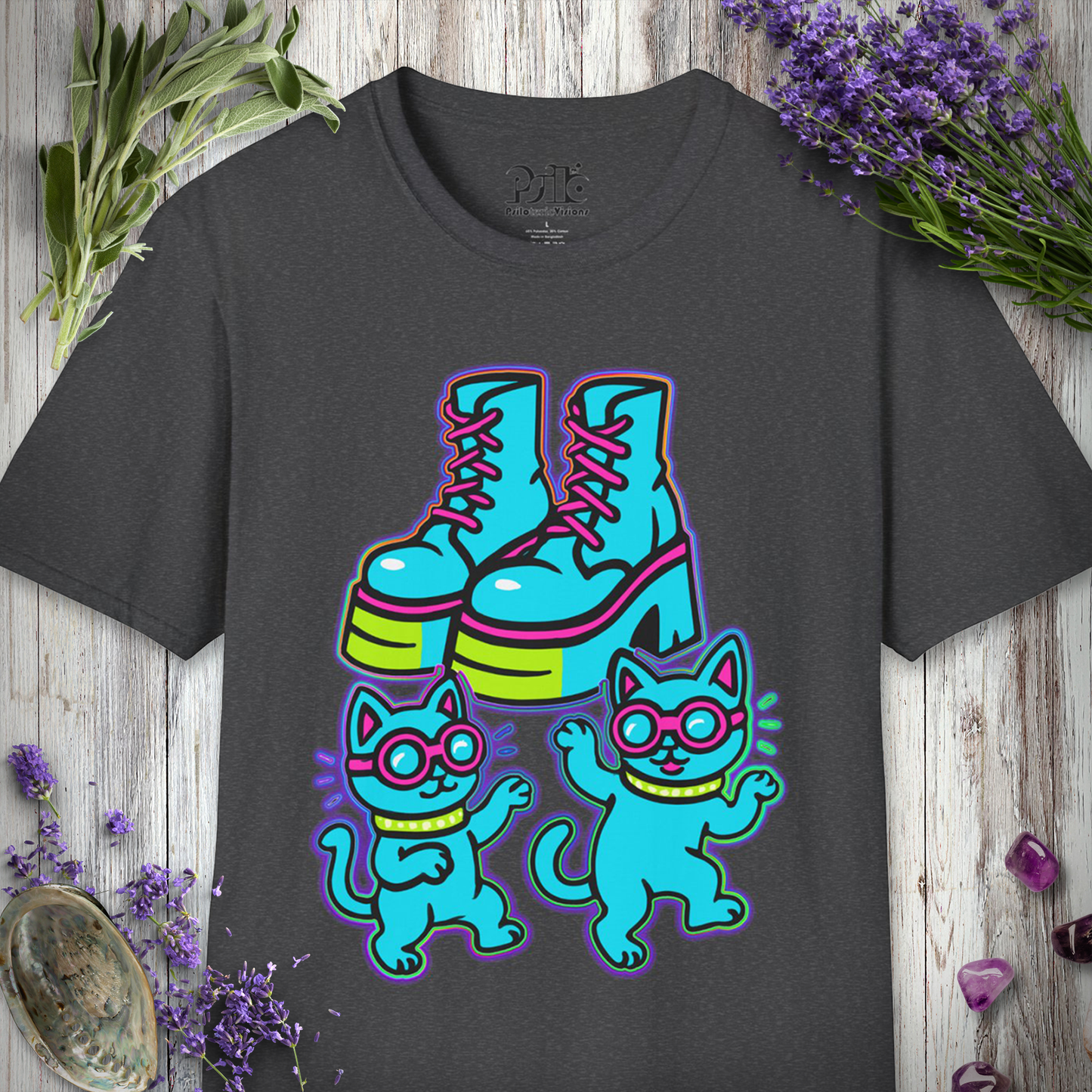 "Boots and Cats (Blue)" T-SHIRT