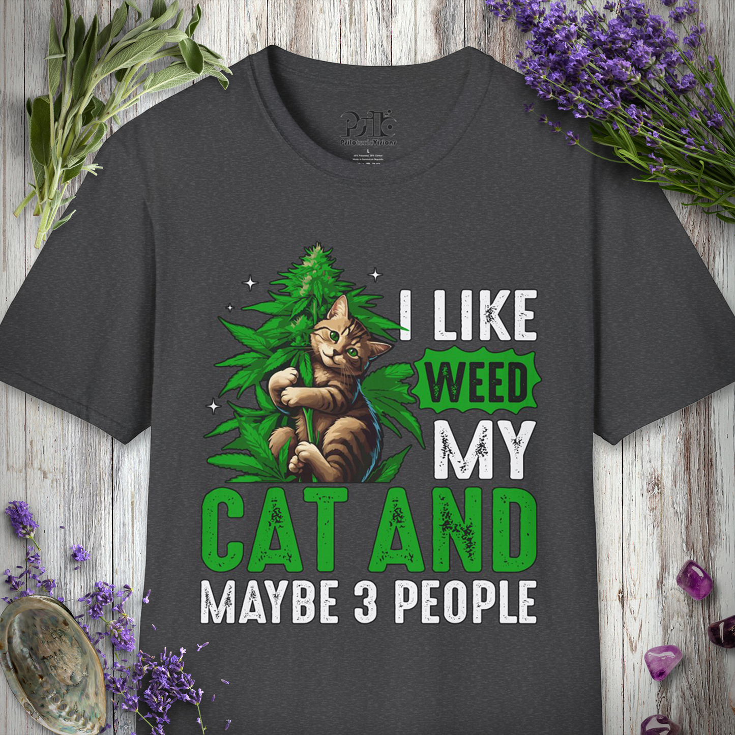 Cat & 3 People T-SHIRT