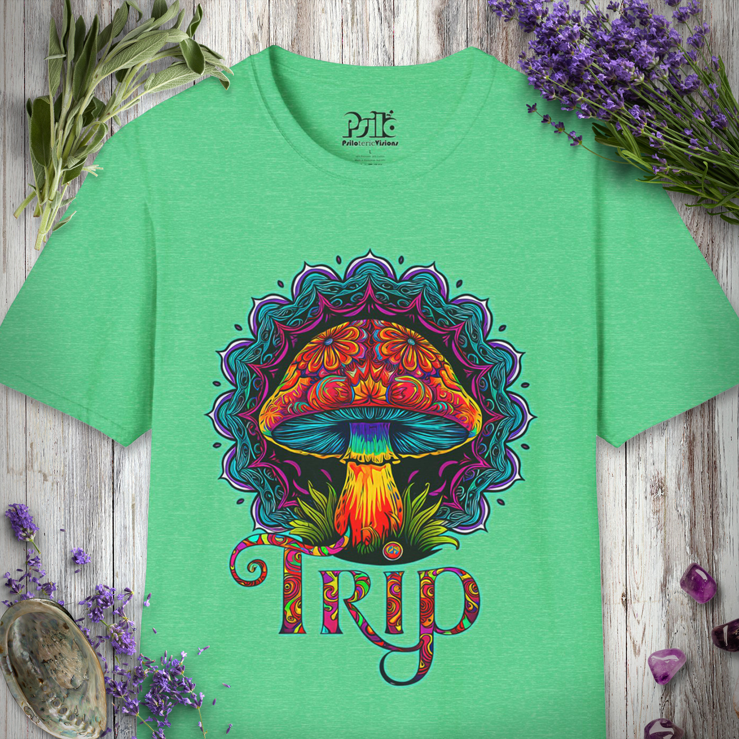 Mushroom Trip Mandala T-SHIRT