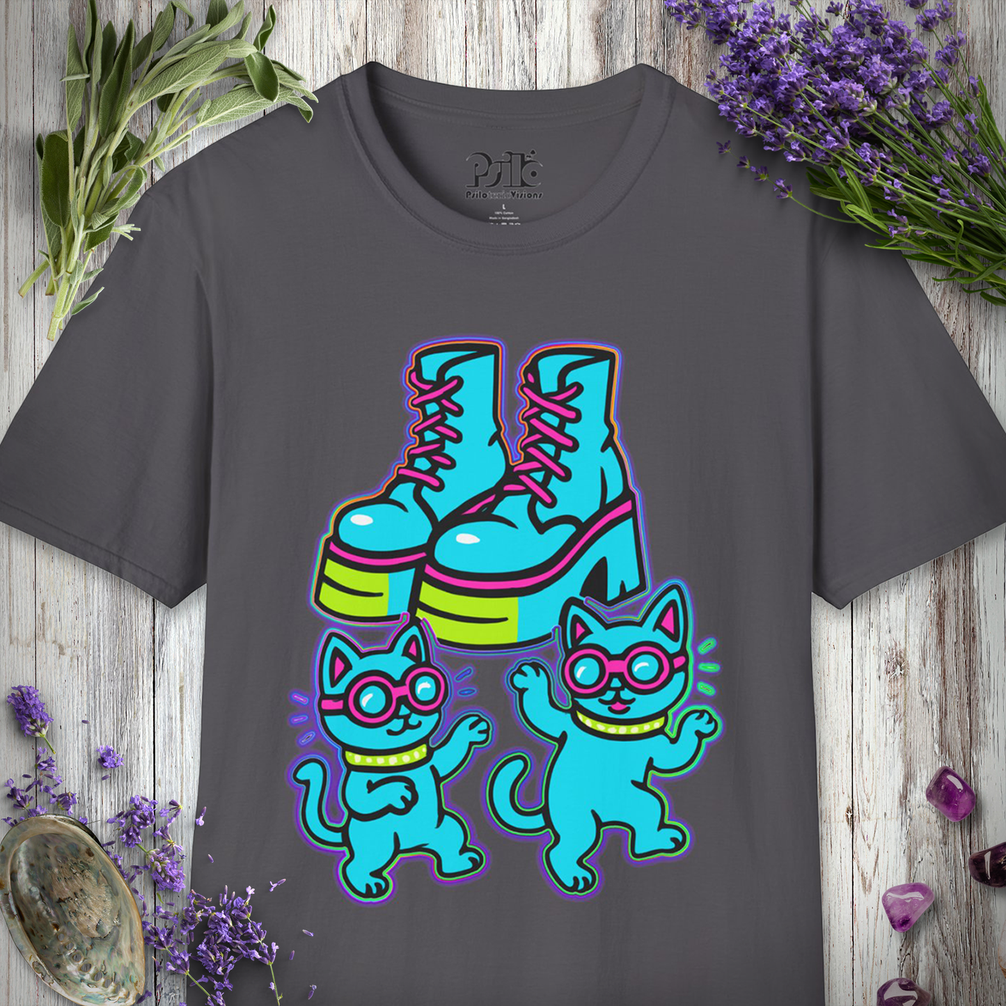 "Boots and Cats (Blue)" T-SHIRT