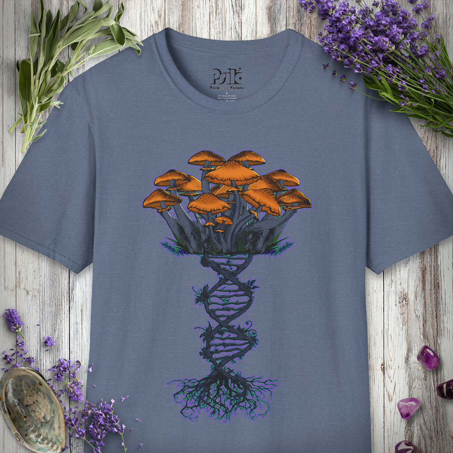 Mushroom DNA Helix T-SHIRT