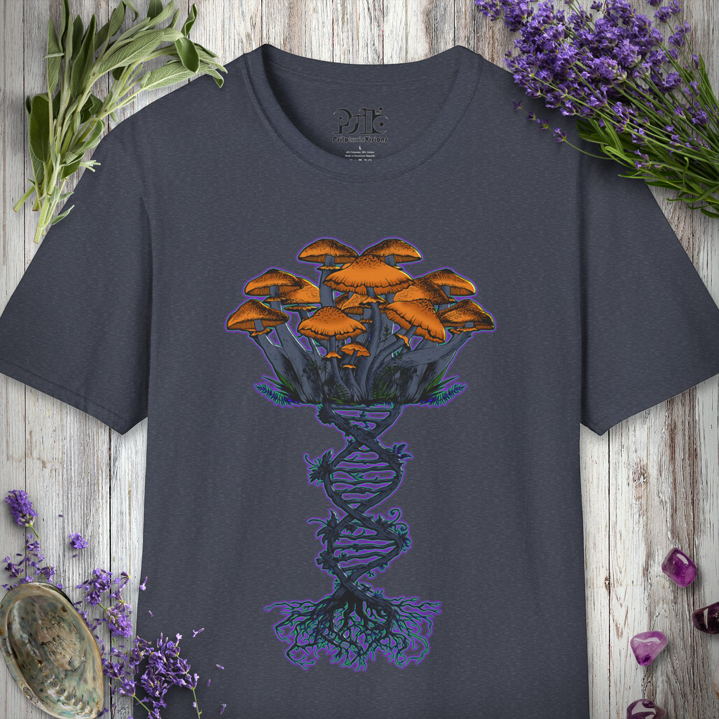 Mushroom DNA Helix T-SHIRT