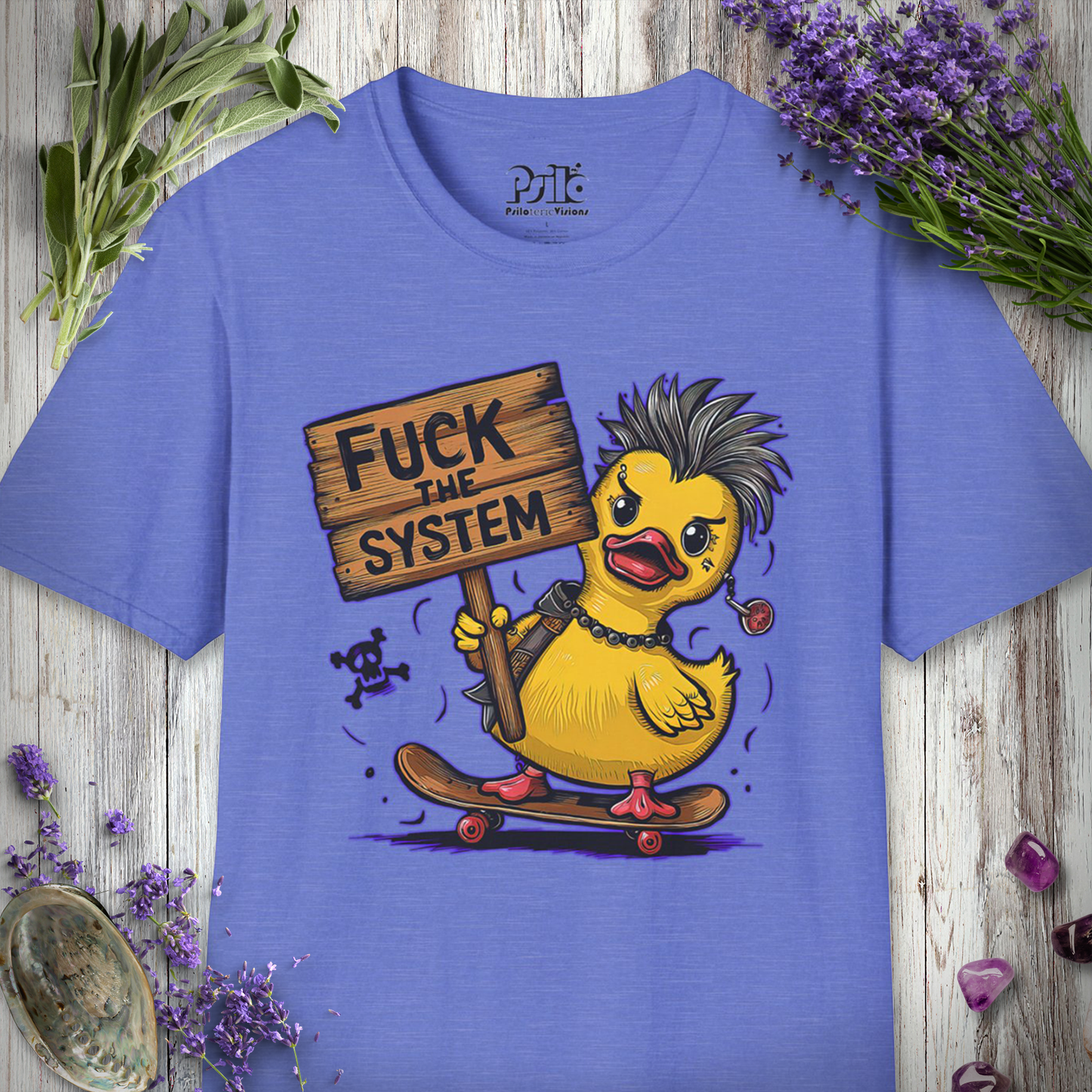 * Fuck the System Punk Duck T-SHIRT