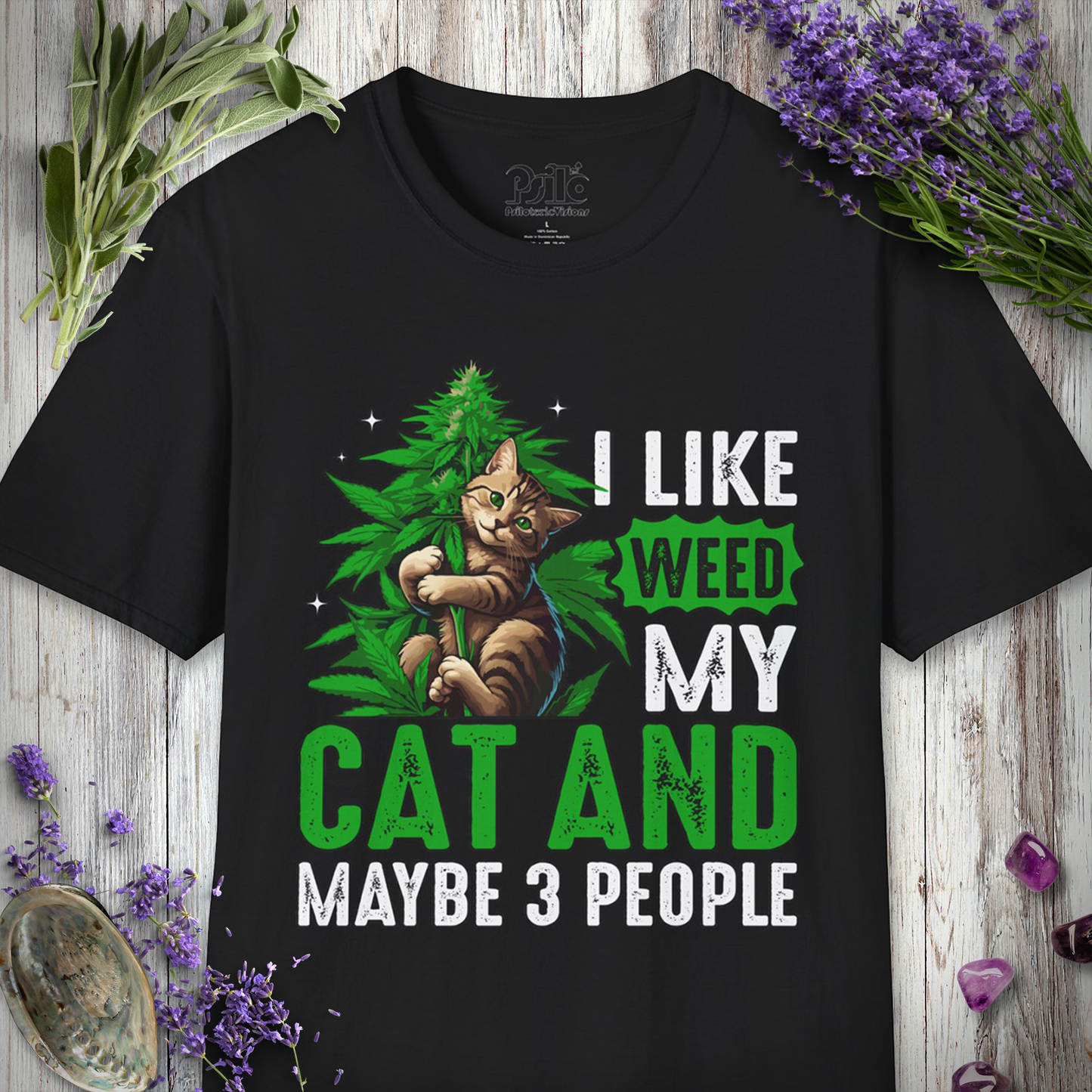 Cat & 3 People T-SHIRT