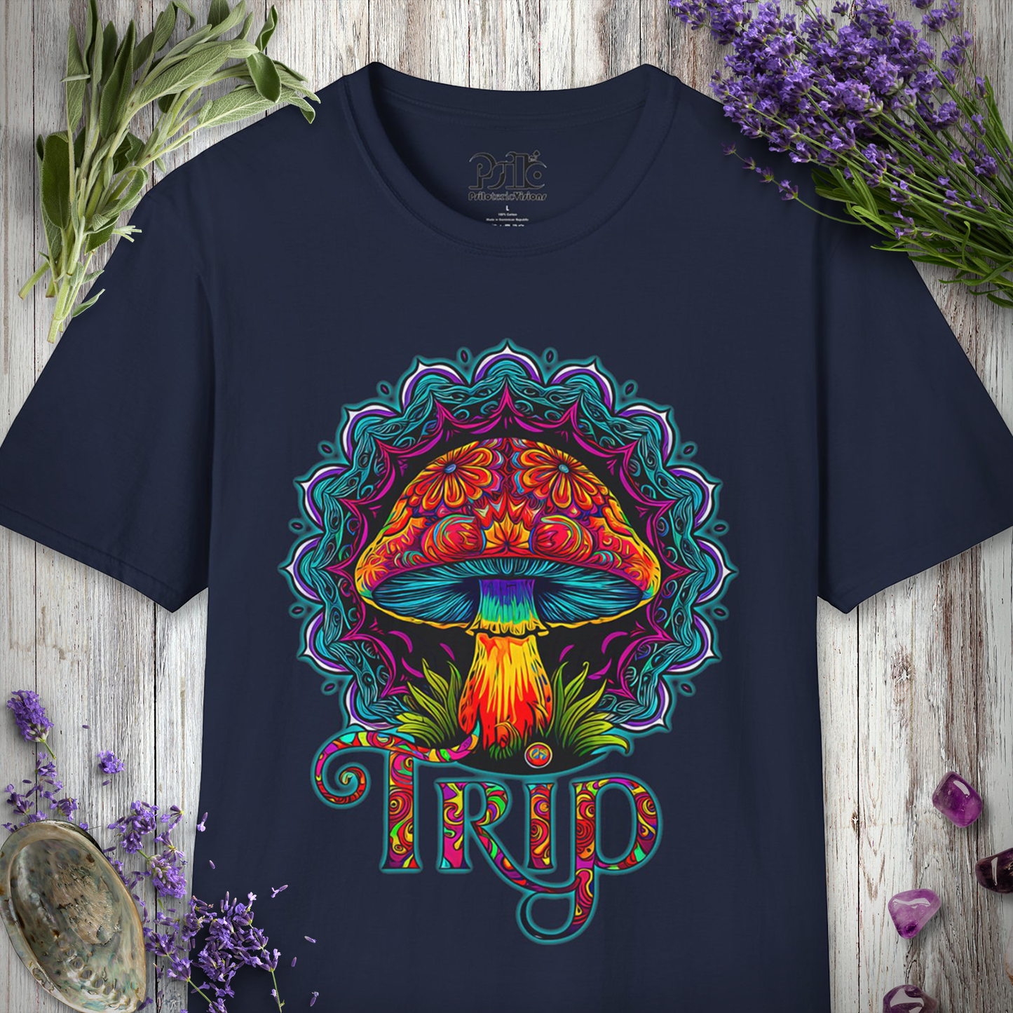 Mushroom Trip Mandala T-SHIRT