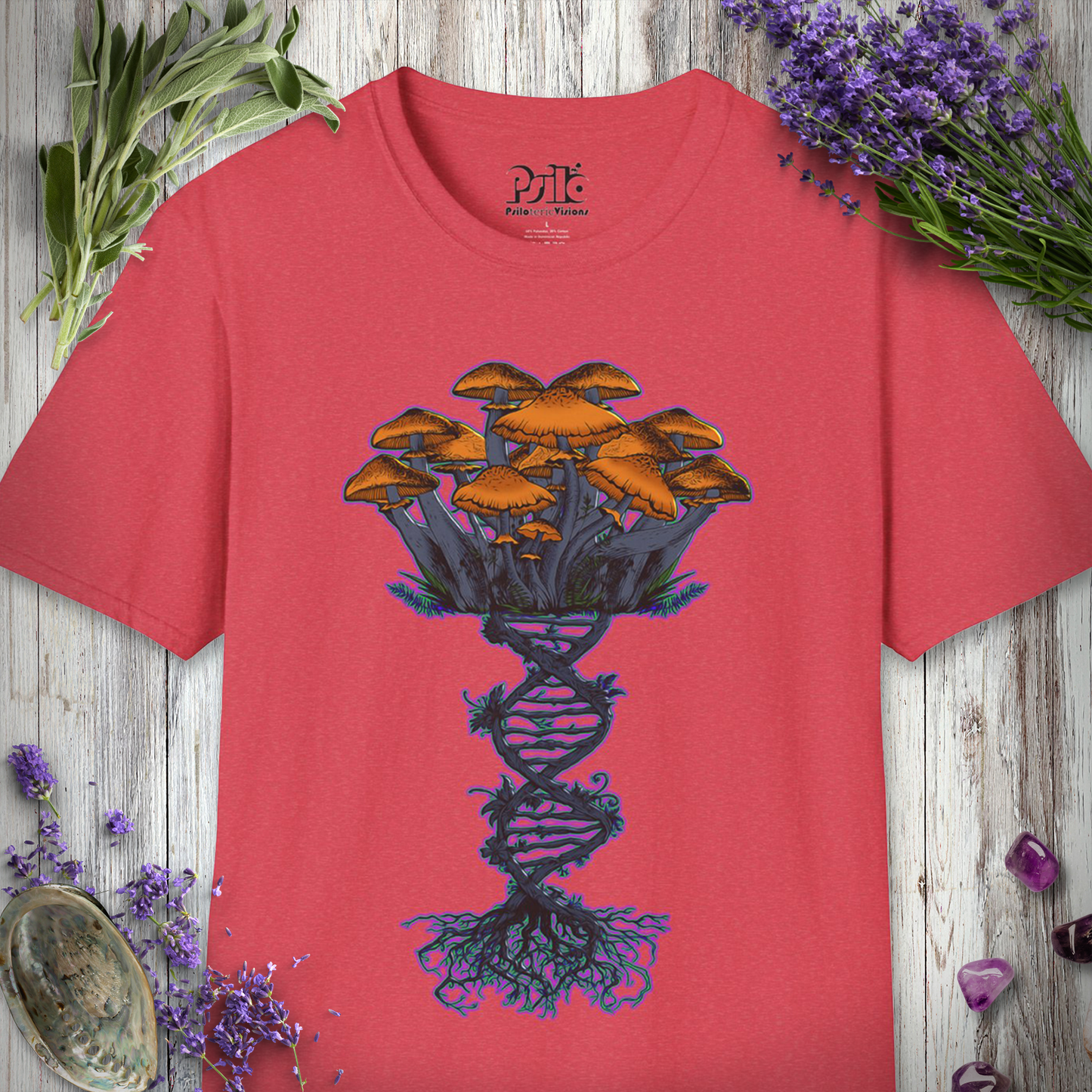 Mushroom DNA Helix T-SHIRT