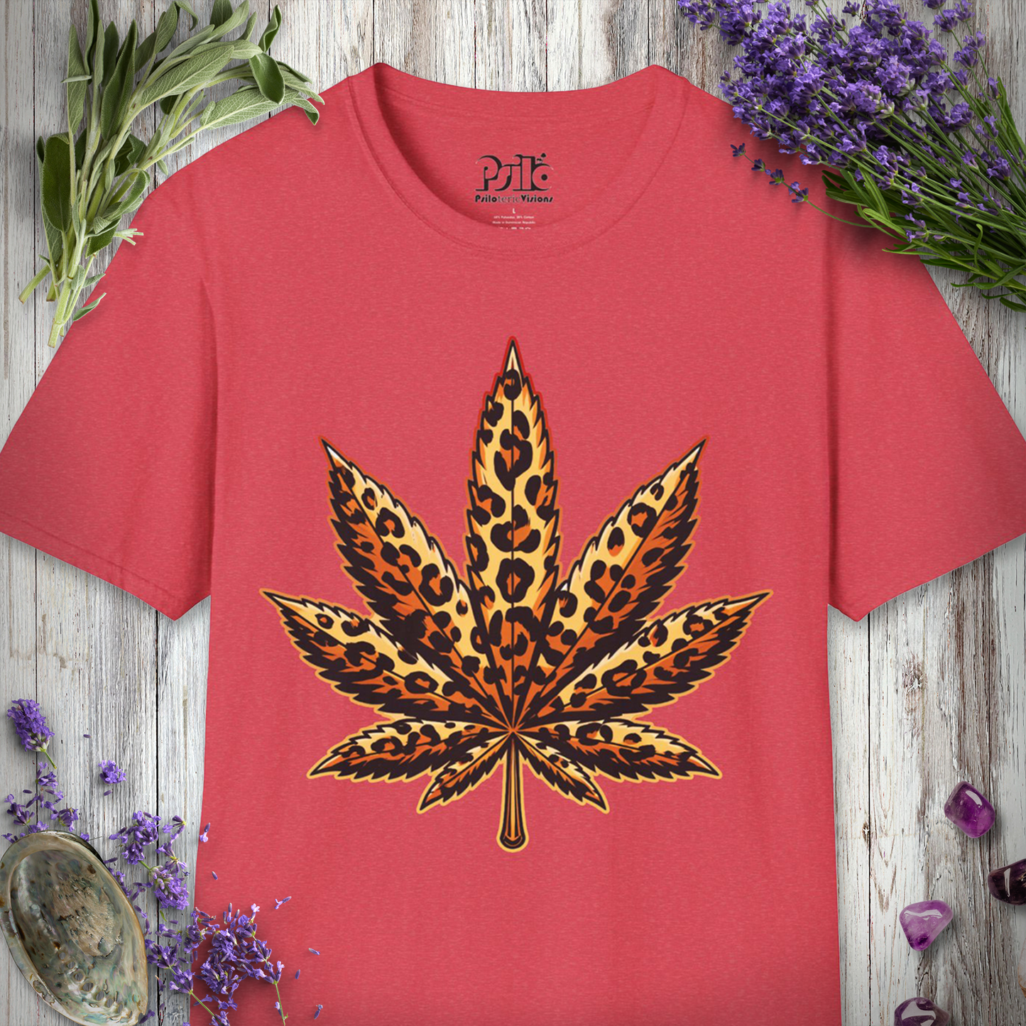 Leopard Print Pot Leaf T-SHIRT