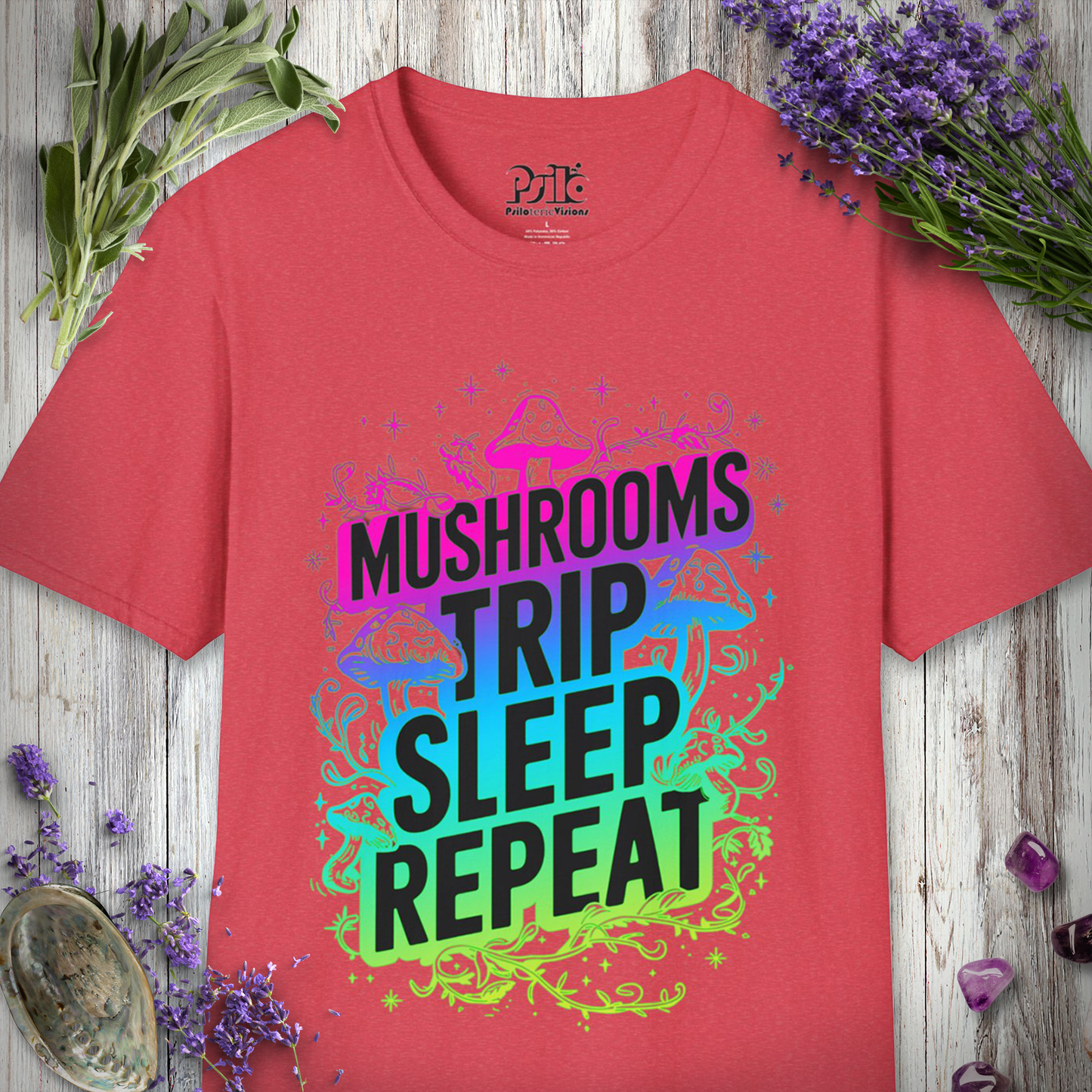 Mushrooms Trip Repeat T-SHIRT