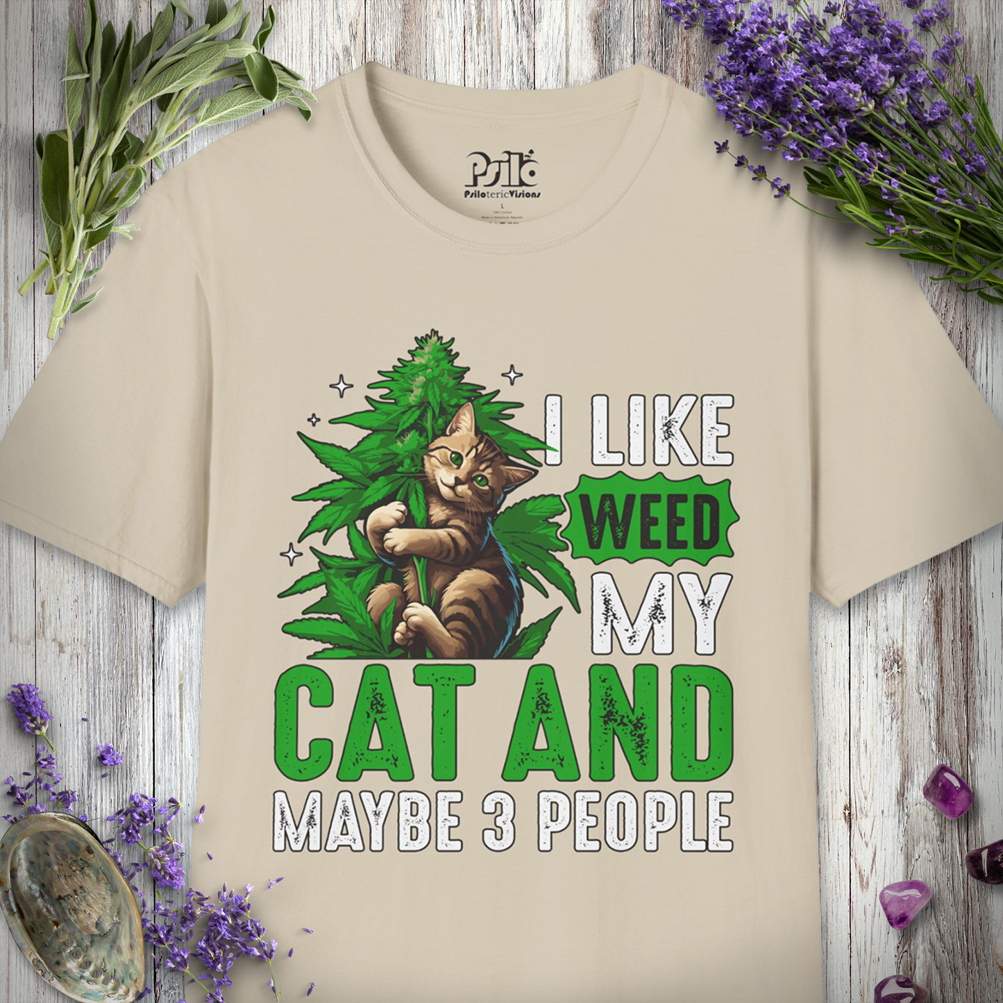 Cat & 3 People T-SHIRT