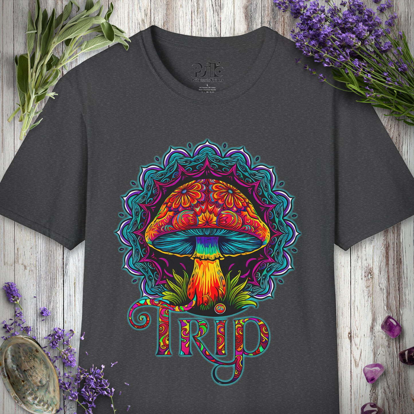 Mushroom Trip Mandala T-SHIRT