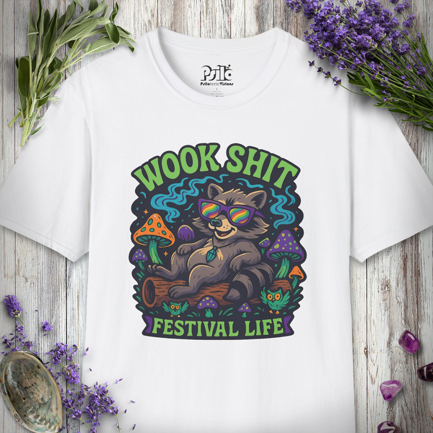 "Wook Life Raccoon" T-SHIRT