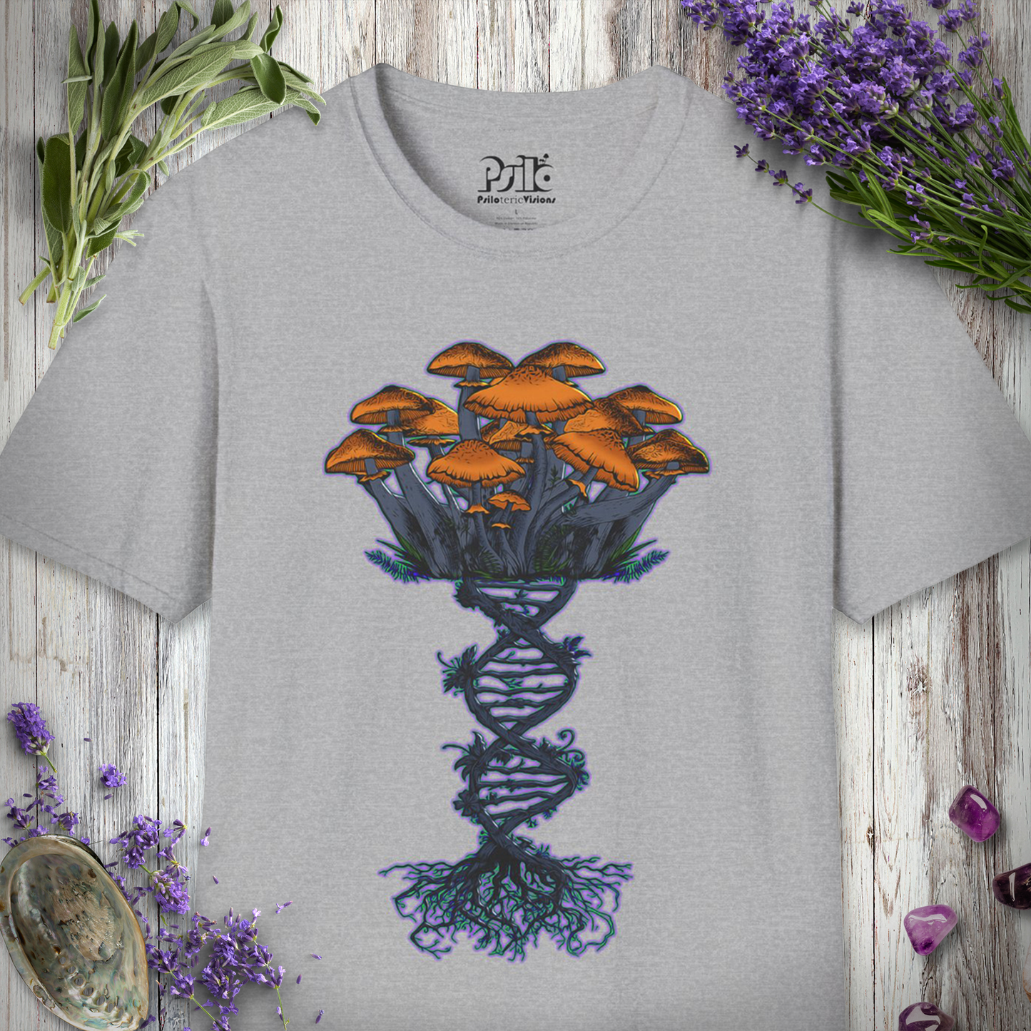 Mushroom DNA Helix T-SHIRT