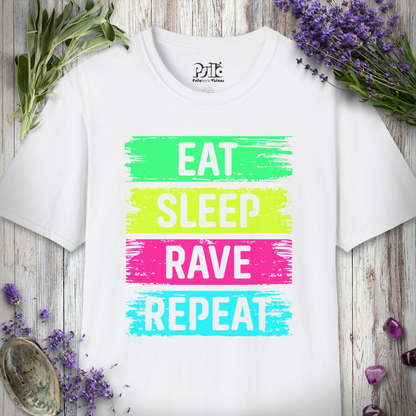 "Eat Sleep Rave Repeat Brushed" T-SHIRT