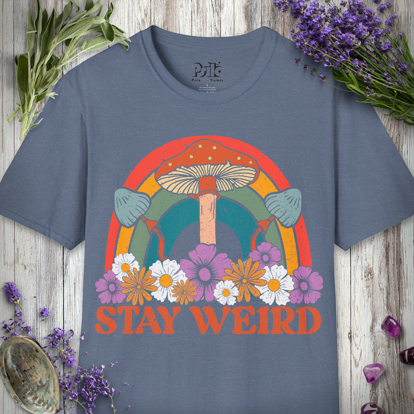 Stay Weird Flowers & Mushies T-SHIRT