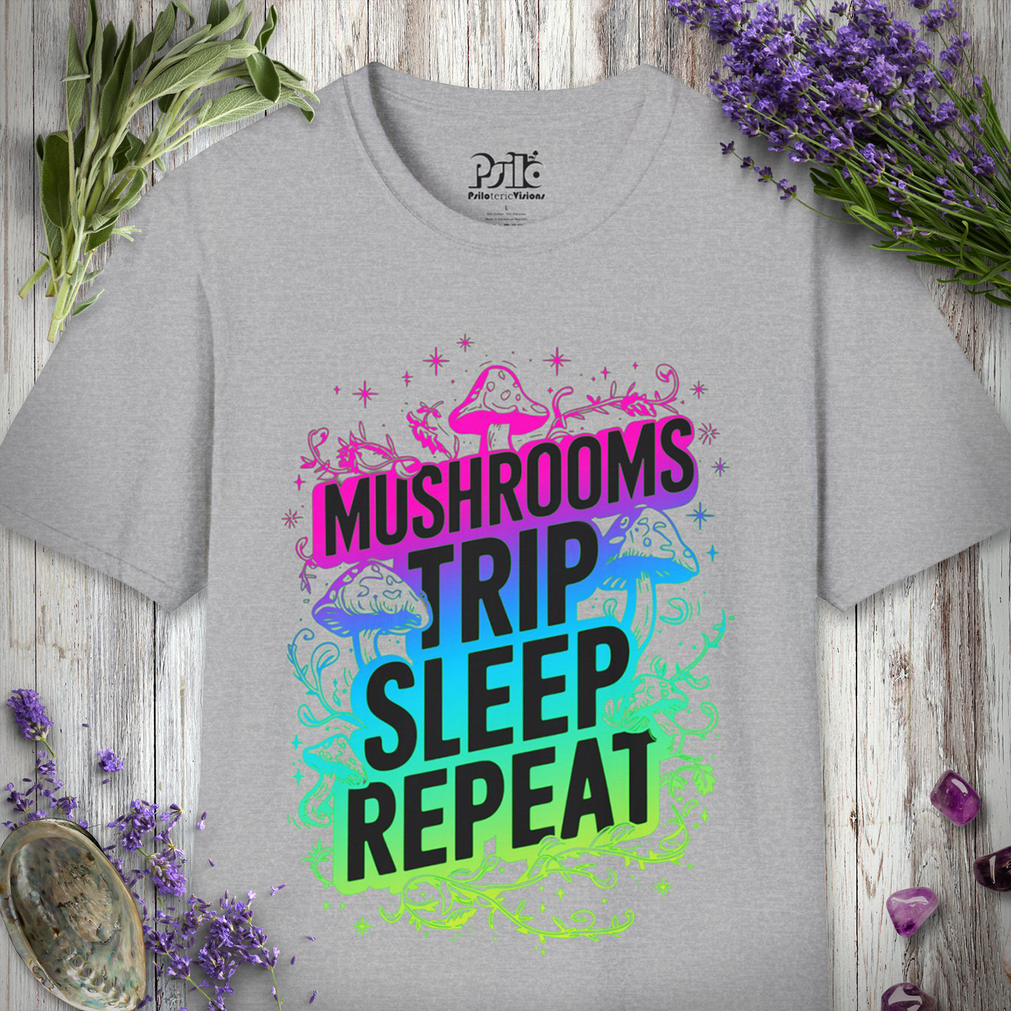 Mushrooms Trip Repeat T-SHIRT