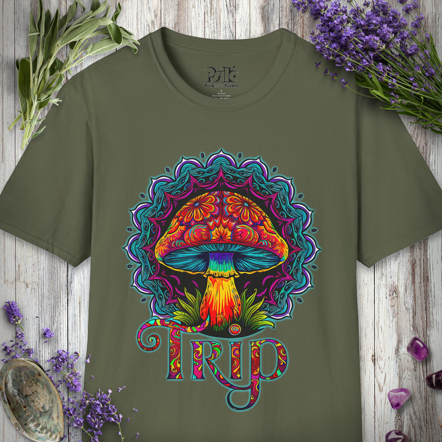 Mushroom Trip Mandala T-SHIRT