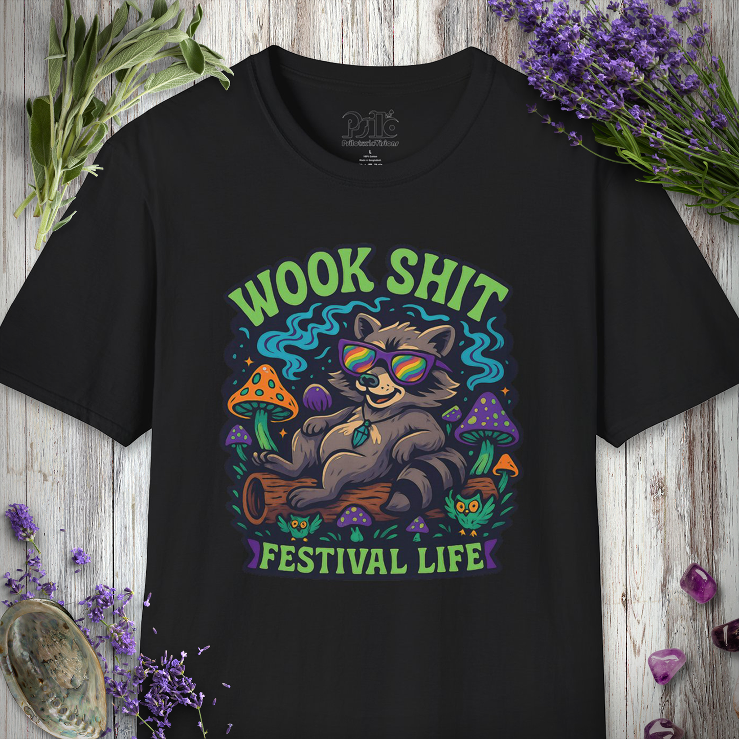 "Wook Life Raccoon" T-SHIRT