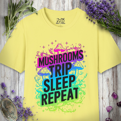Mushrooms Trip Repeat T-SHIRT
