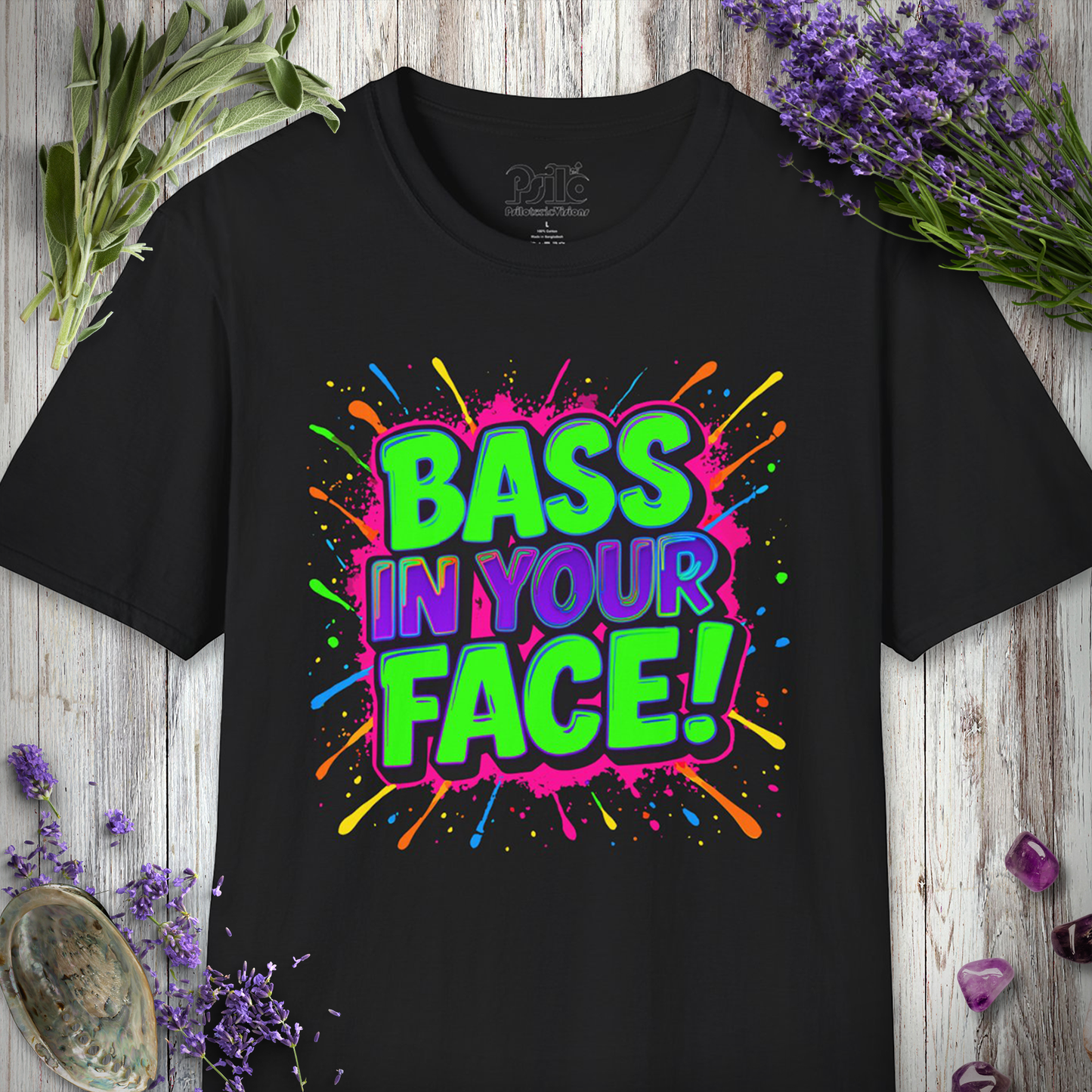 "Bass In Your Face (Paint)" T-SHIRT