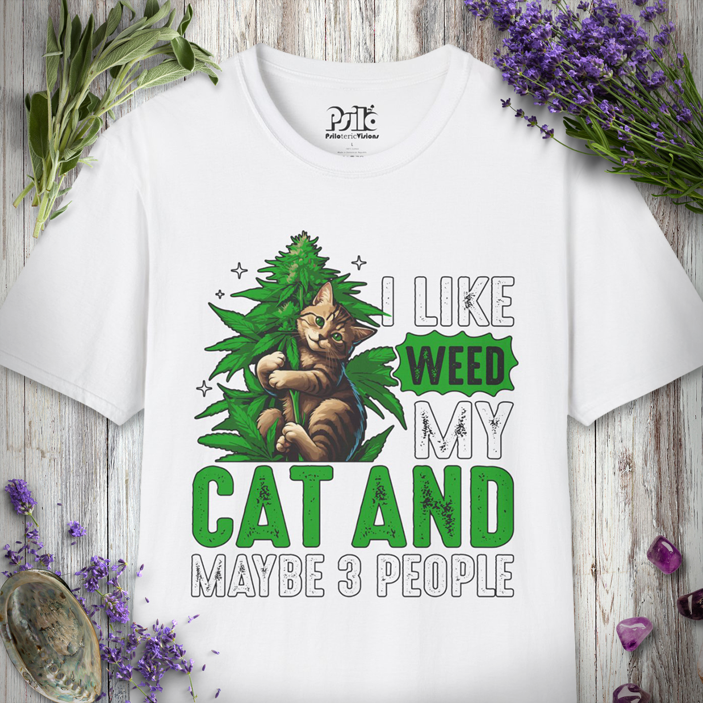 Cat & 3 People T-SHIRT