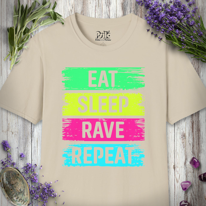 "Eat Sleep Rave Repeat Brushed" T-SHIRT