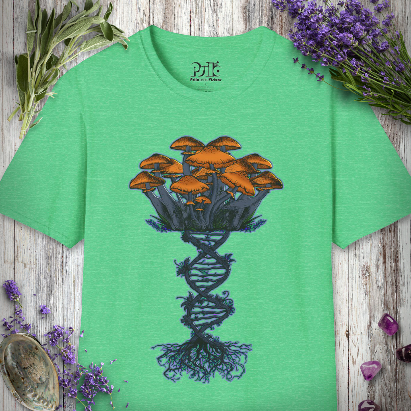 Mushroom DNA Helix T-SHIRT